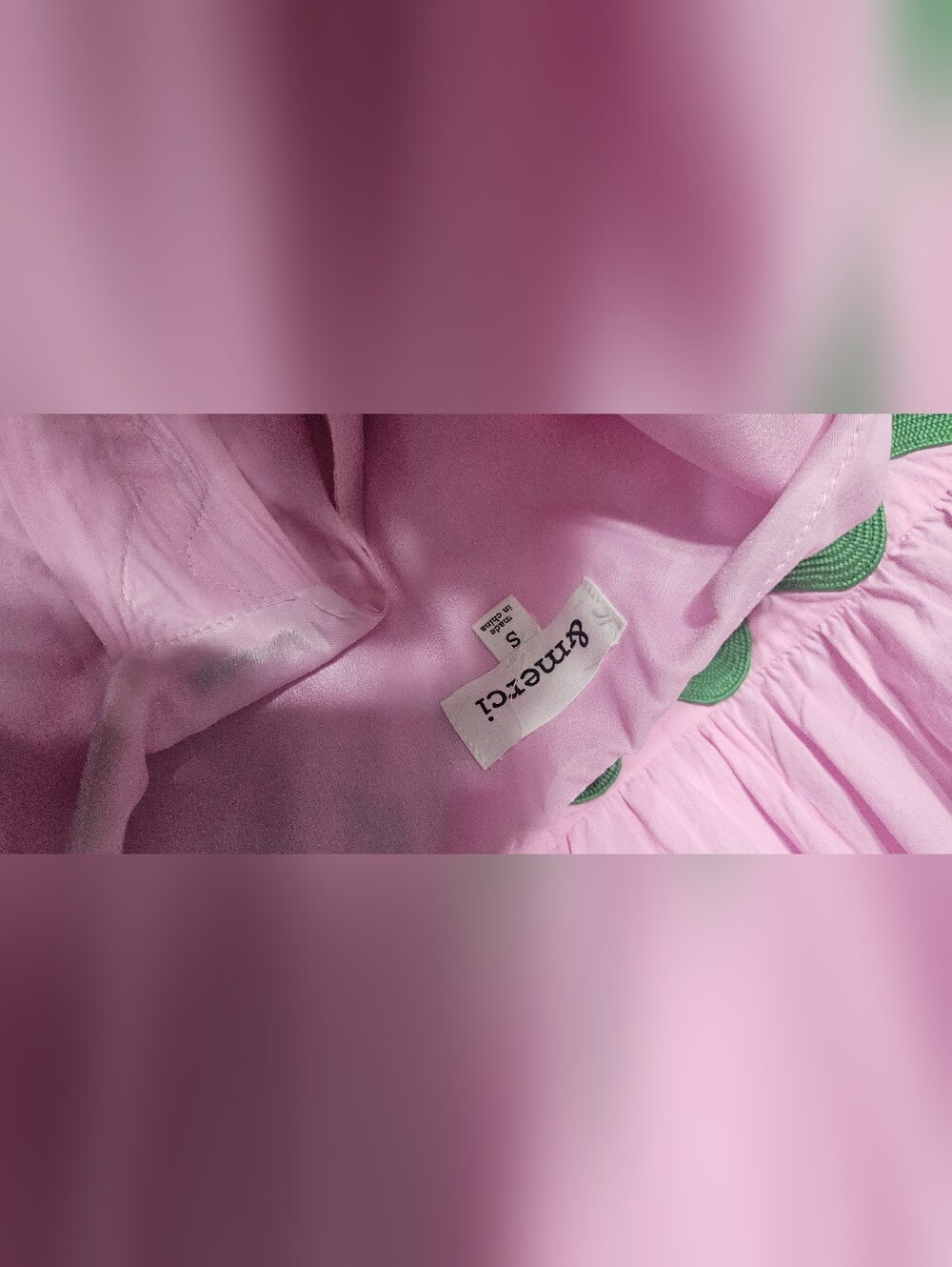 Merci Pink & Green Ric Rac Maxi Dress Size S - Picture 7 of 8